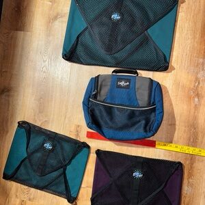 Eagle Creek PACK-IT Original 4 Piece Packing Set Green Purple mesh with Bag Lrg